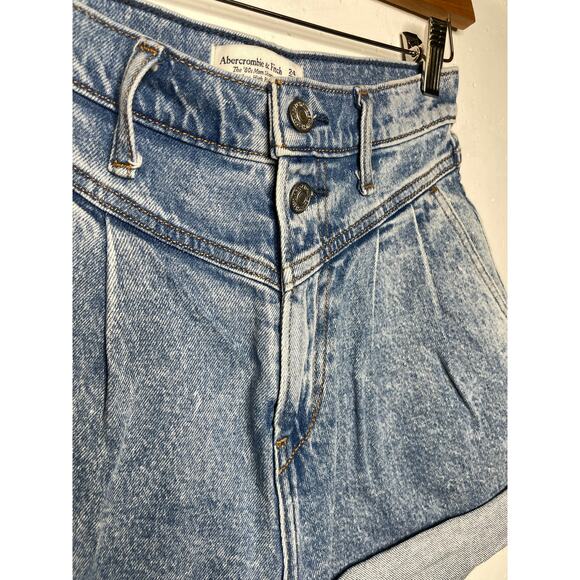 Abercrombie & Fitch 80s Mom Short Ultra High Rise Womens Denim Jean Shorts Sz 24 - Picture 3 of 6